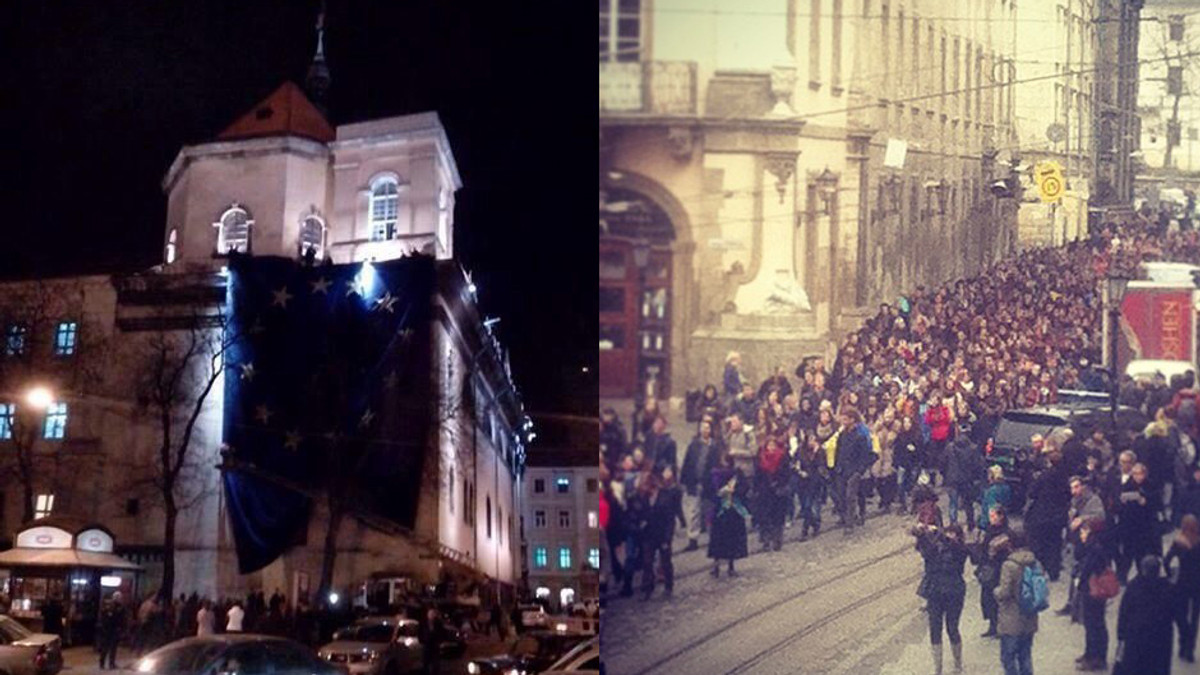 У Львові на євромайдан вийшло близько 2-х тисяч людей - фото 1
