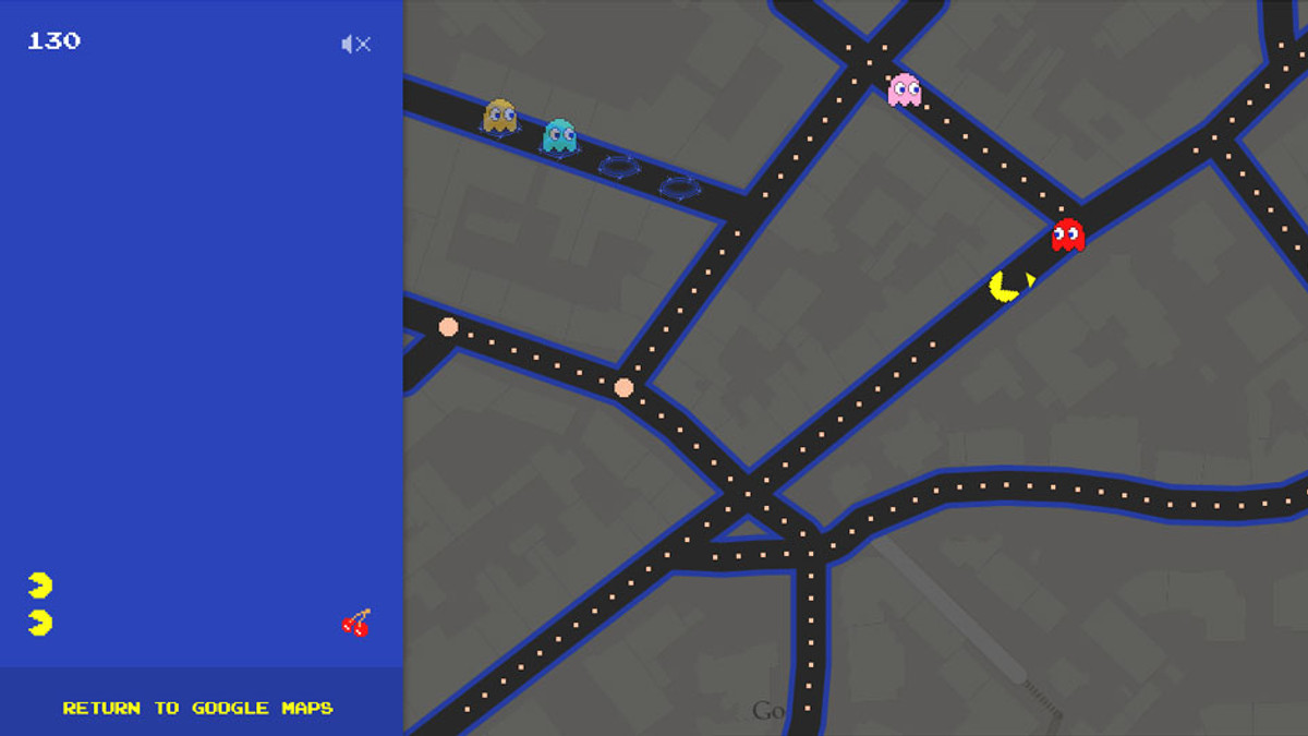 Google Maps з нагоди Першого Квітня перетворились на Pac-Man - фото 1