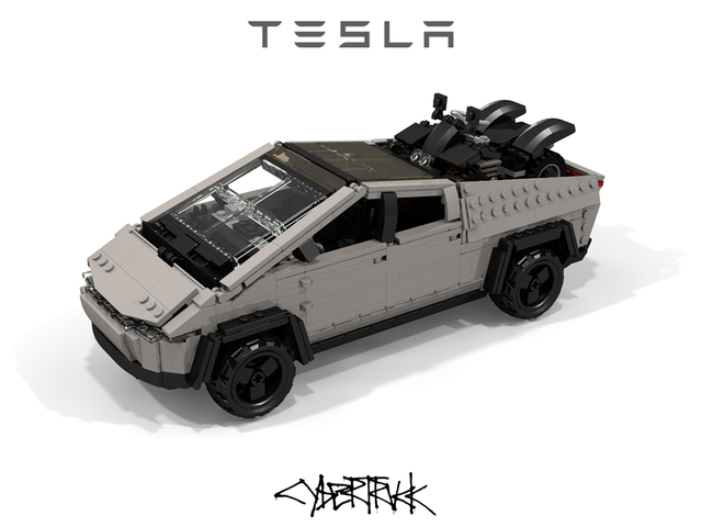 У Данії ентузіаст створив пікап Tesla з Lego: фотофакт - фото 370472