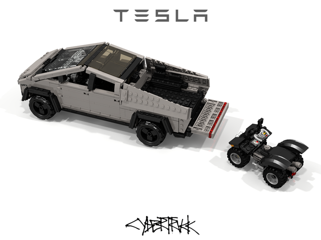 У Данії ентузіаст створив пікап Tesla з Lego: фотофакт - фото 370474