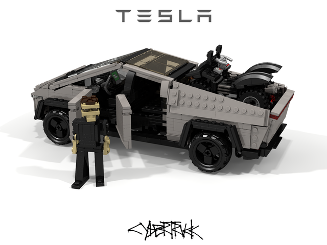 У Данії ентузіаст створив пікап Tesla з Lego: фотофакт - фото 370475