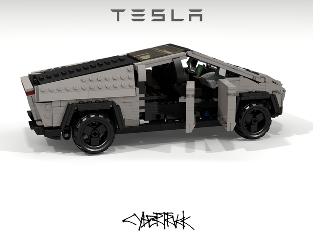 У Данії ентузіаст створив пікап Tesla з Lego: фотофакт - фото 370476