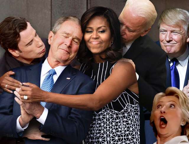 Обійми Обами і Буша висміяли у соцмережах - фото 105818