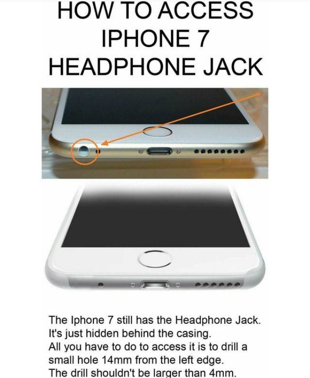 Користувачі самі зробили дірки для навушників в iPhone 7 - фото 103066