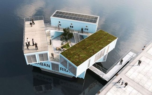 У Копенгагені побудували гуртожиток на воді - фото 105043