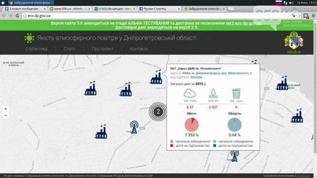 Сайт про підприємства, які забруднюють довкілля - фото 1