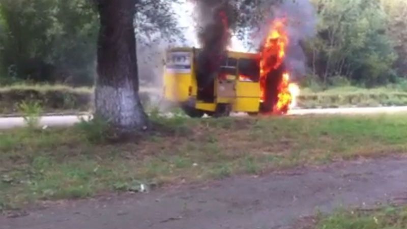 Маршрутка дотла згоріла у Кам'янському