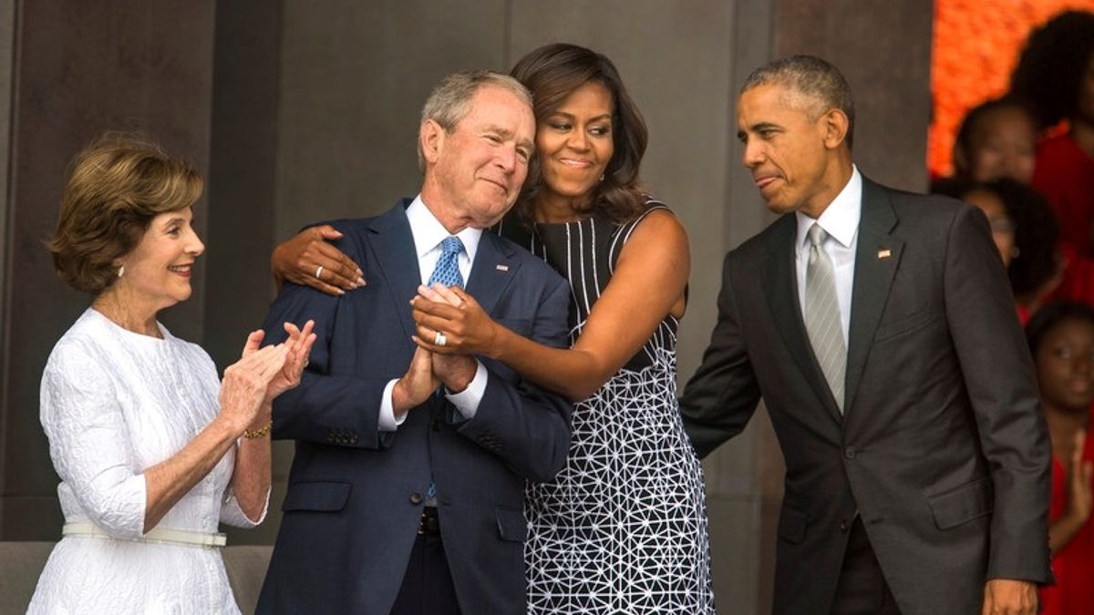 Мішель Обама і Джордж Буш - фото 1