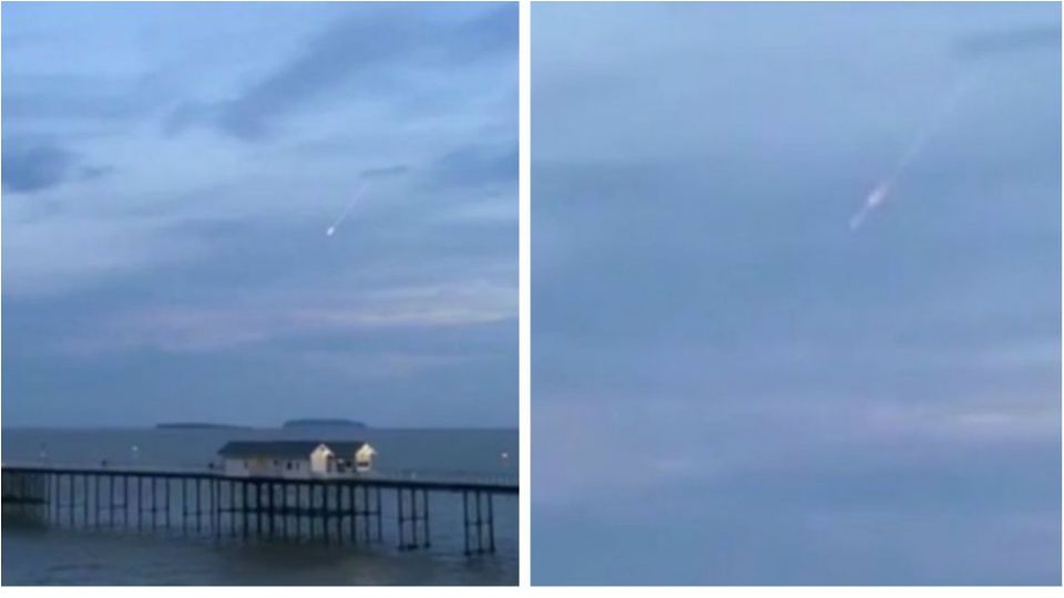 Британець зняв на відео падіння метеорита в море