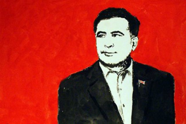 Росіянка намалювала Саакашвілі грудьми