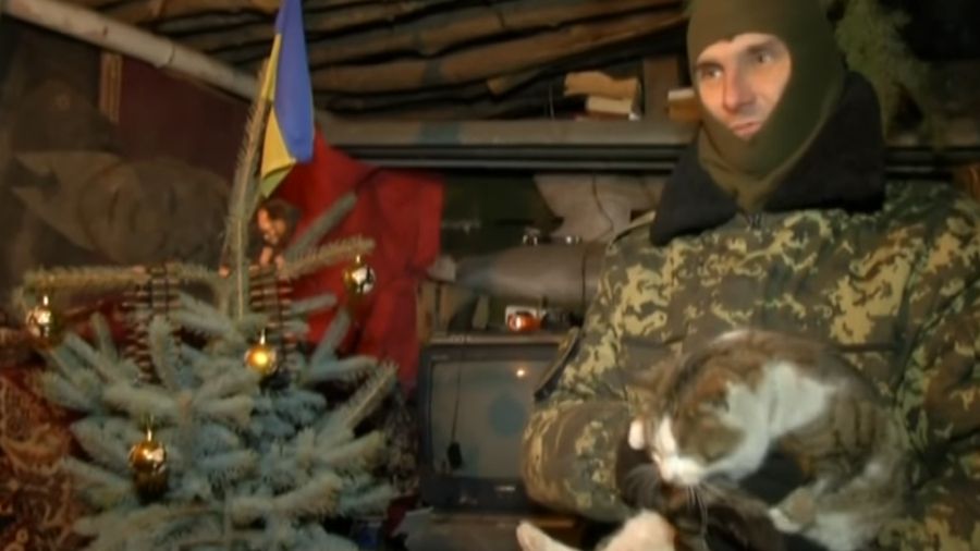 Українські бійці показали свою новорічну ялинку в зоні АТО