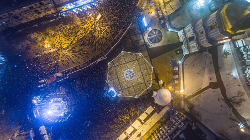 Передріздвяний Київ з висоти пташиного польоту