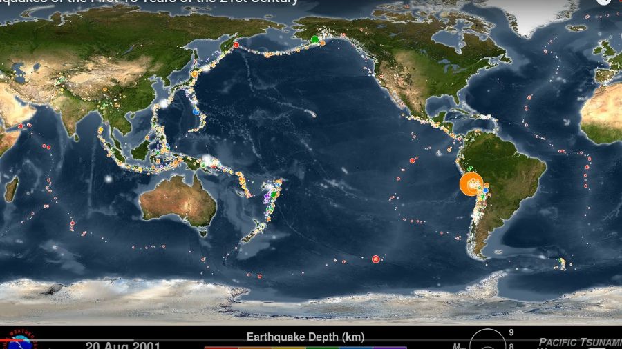 Всі землетруси за 15 років зібрали в одному відео