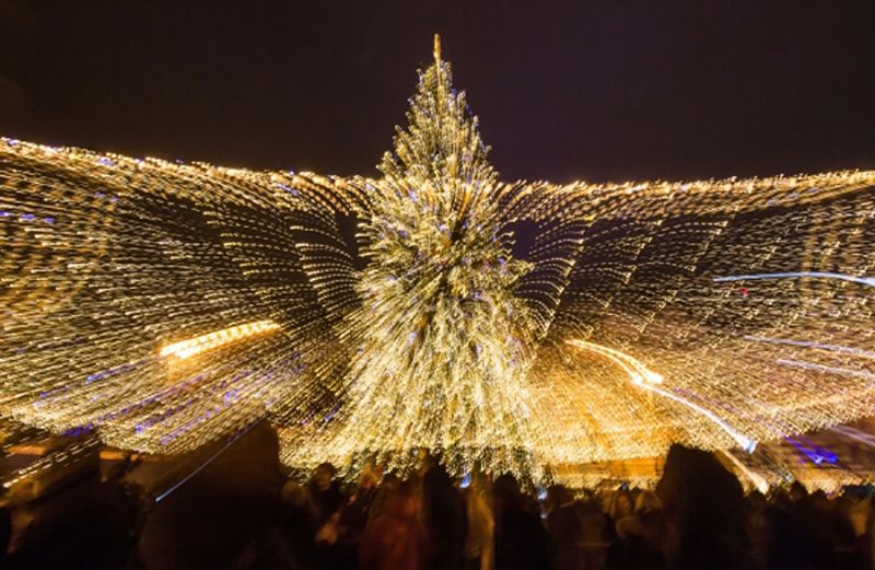 Головну ялинку України показали з висоти пташиного польоту