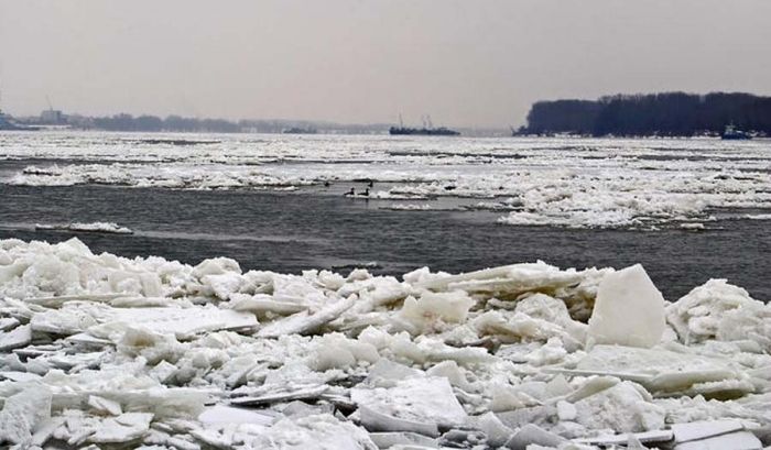 Як виглядає замерзлий Дунай: з'явилося відео