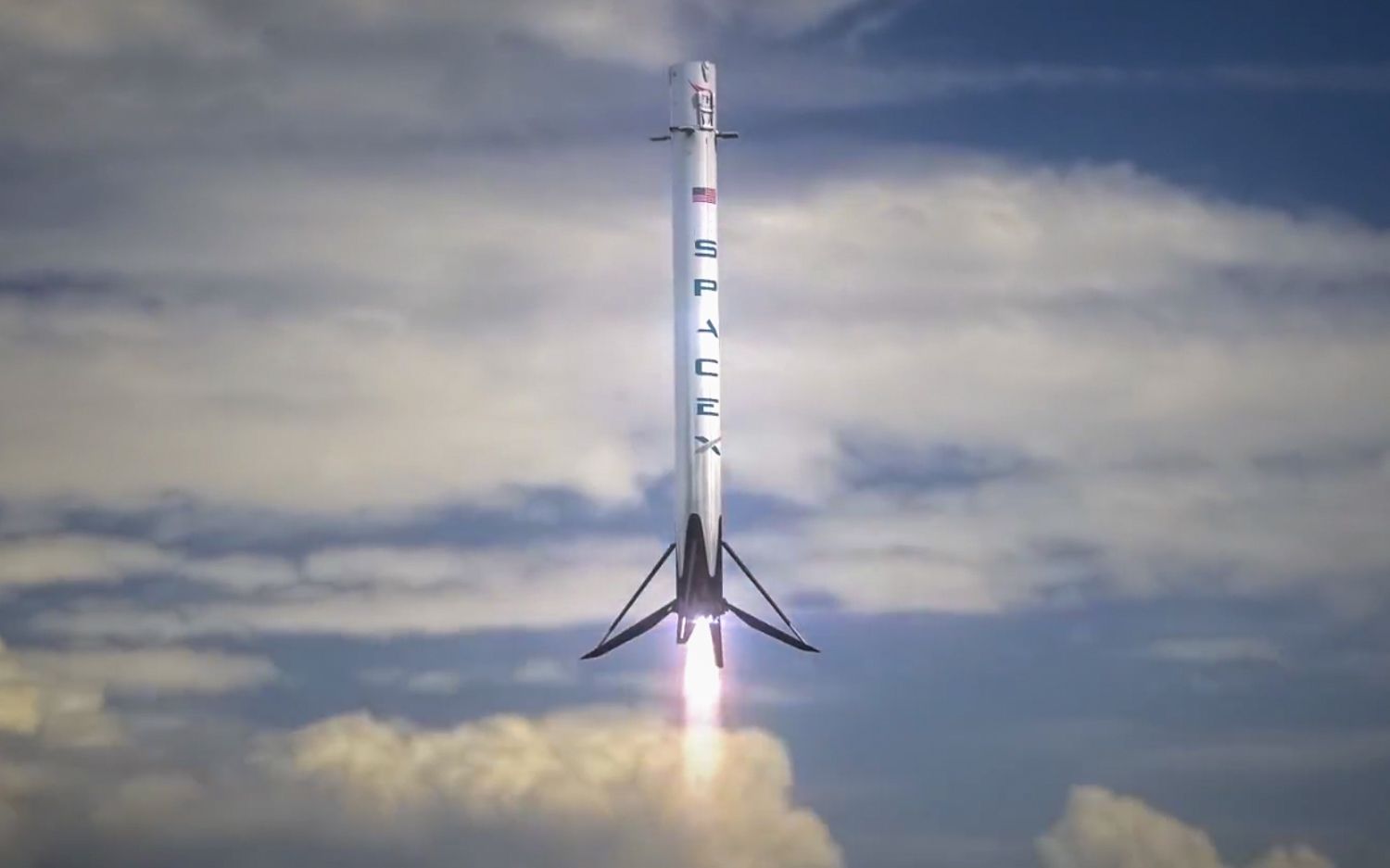 Опубліковано нове відео з посадкою ракети Falcon 9