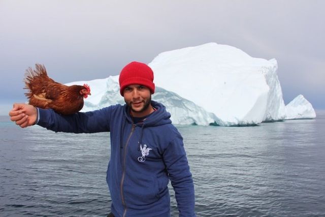 Молодий француз подорожує світом з... куркою - фото 154900