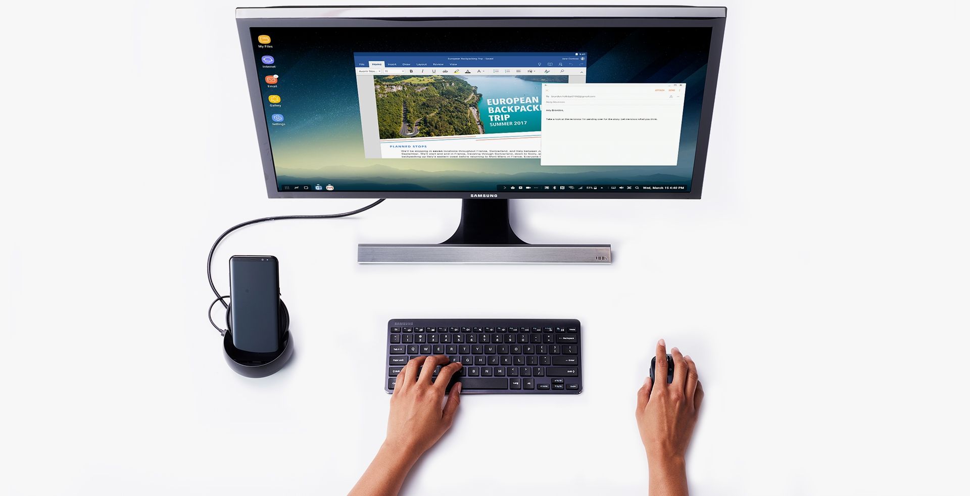 Док-станція Samsung DeX перетворює Galaxy S8 в настільний комп'ютер
