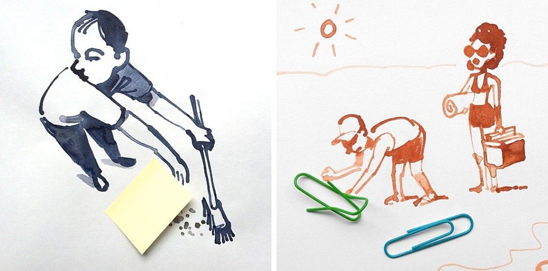 Художник поєднує реальні предмети і малюнки: круті фото