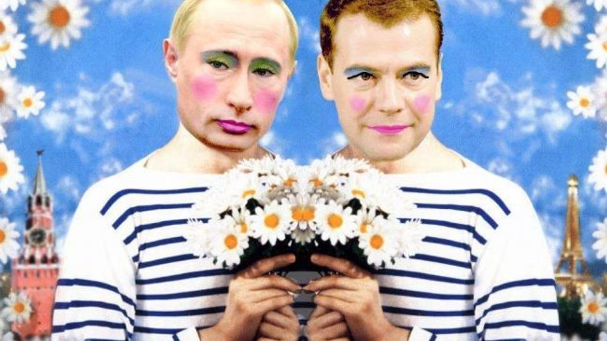 Путін і Медведєв з макіяжем - фото 1