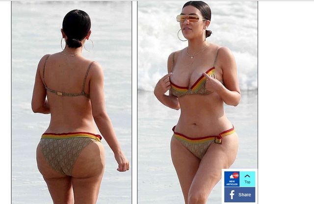 Без фотошопу! Фото Кім Кардашян з пляжу вас вразять - фото 162298