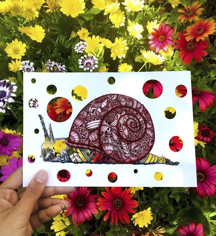 Художниця створює зображення, які ідеально вписуються в природу