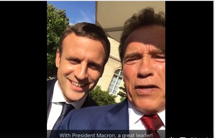 Президент Франції та Шварцнеггер кумедно потролили Трампа