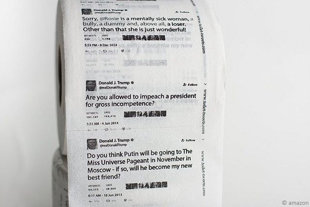 Amazon продає туалетний папір з твітами Трампа: фотофакт - фото 186400