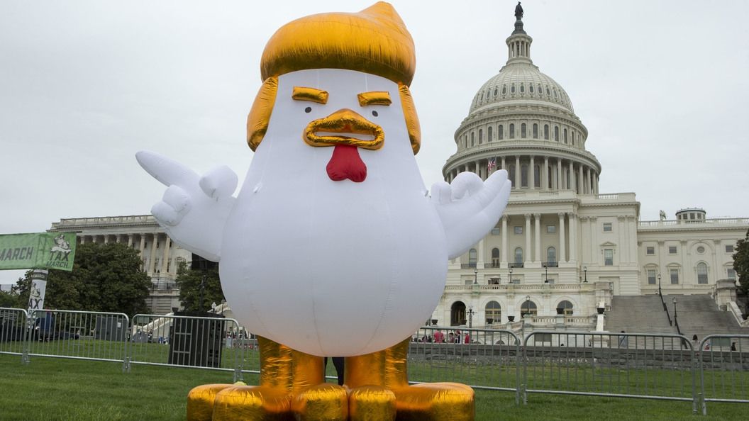 Біля Білого дому з'явилось надувне курча з зачіскою Трампа