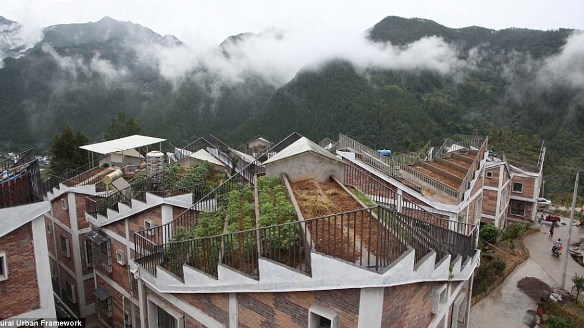 Як виглядає китайське село з фермами на дахах - фото 1