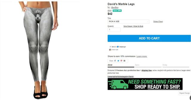 У США продають штани із 'чоловічою гідністю' статуї Давида (18+) - фото 211080