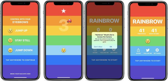 Американець розробив гру iPhone X, в яку треба грати за допомогою брів - фото 215828