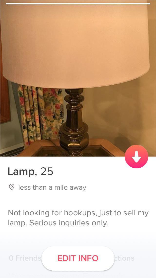 Акаунт лампи в Tinder став популярним серед чоловіків