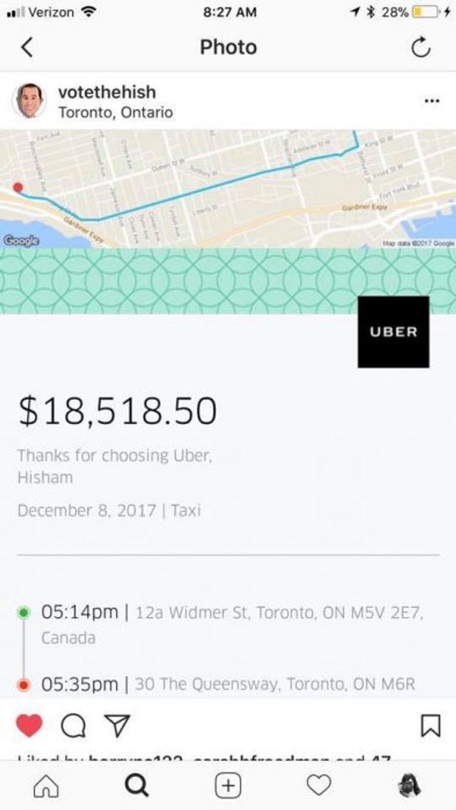 Uber зняв за 20-хвилинну поїздку 14 тисяч доларів США - фото 214635