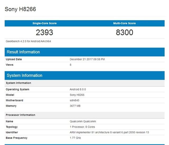 Флагман Sony на Snapdragon 845 засвітився у бенчмарку - фото 216641