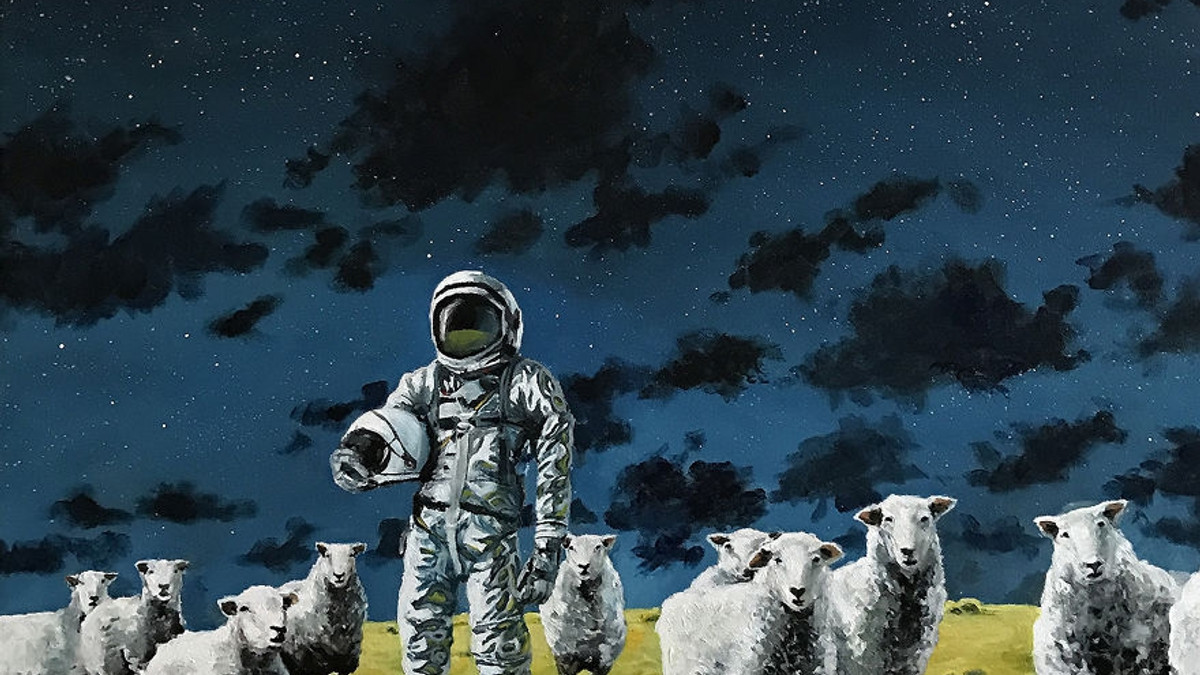 Астронавти та вівці: незвичайні картини талановитого художника - фото 1