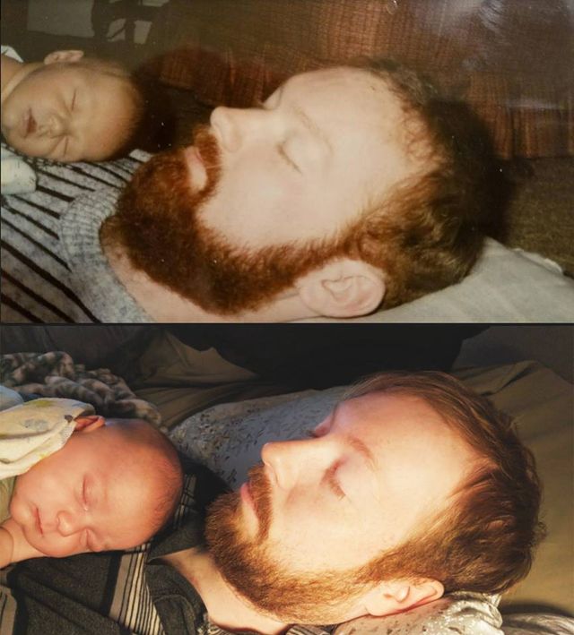 Ідентичні знімки двох батьків стали хітом мережі - фото 246011