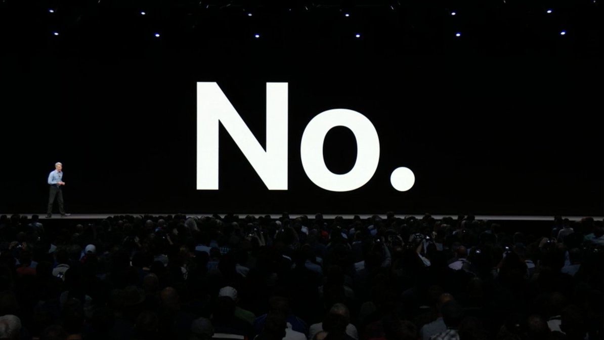 Apple показали на екрані великими літерами слово "Ні" - фото 1
