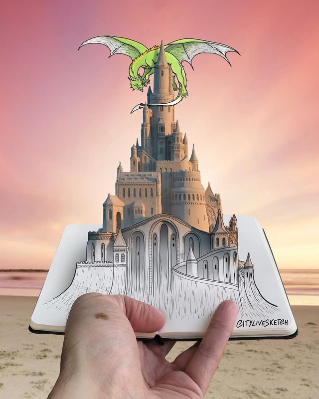 Художник поєднує реальність з малюнками: казкові фото - фото 258290