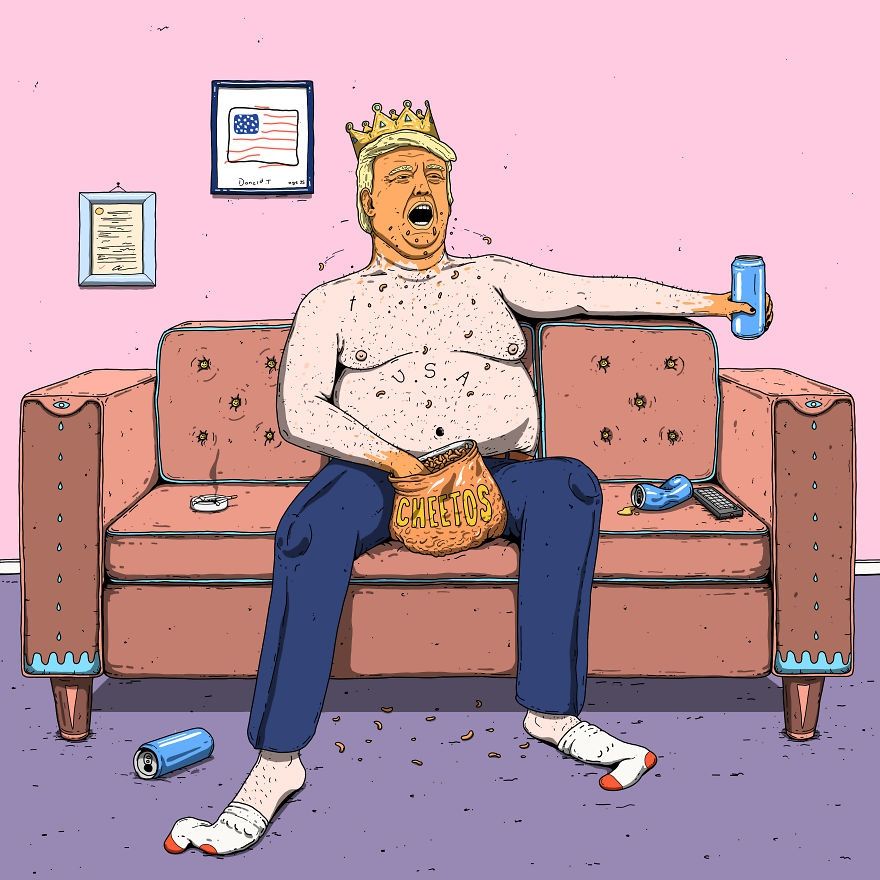 Що робить Трамп поза роботою: кумедні ілюстрації - фото 1