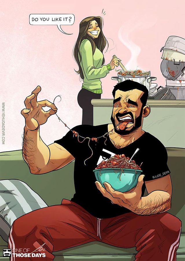 Щоденне життя у шлюбі у кумедних ілюстраціях - фото 256973