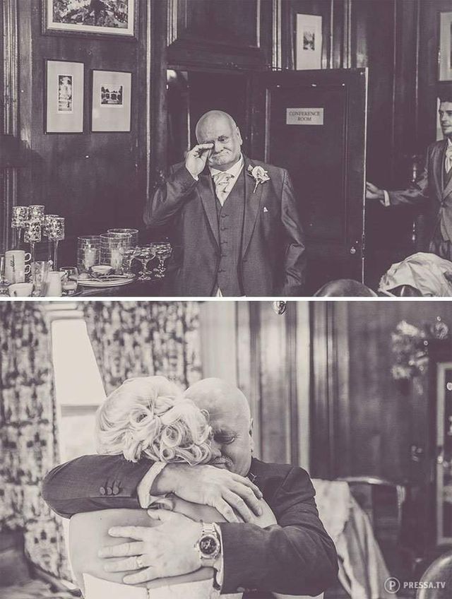 Зворушлива реакція батьків на дочок у весільних сукнях- фото 262156