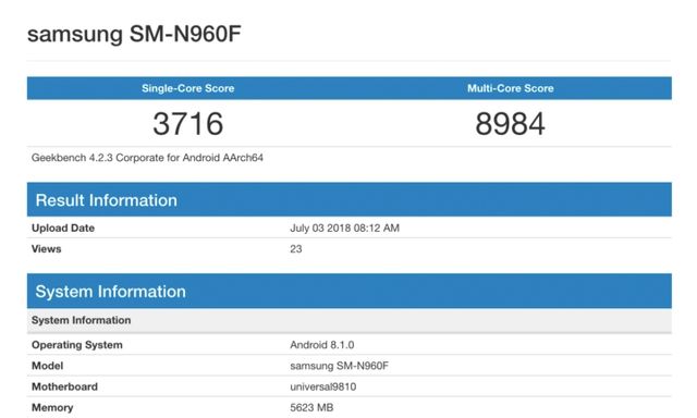 Samsung Galaxy Note9 на базі Exynos 9810 протестували в GeekBench - фото 260677