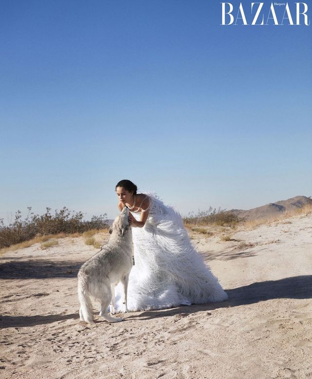 Зої Кравіц знялася в ефектній фотосесії з вовками - фото 275956