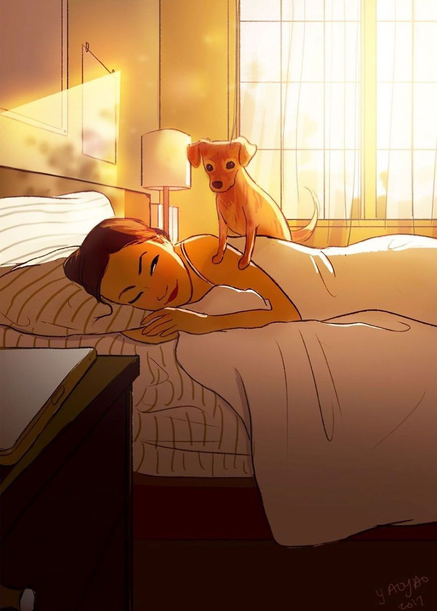 Переваги життя з собакою: затишні ілюстрації