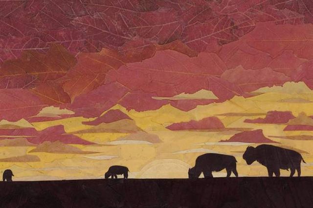 Художники створюють незвичайні картини із засушеного листя- фото 279717