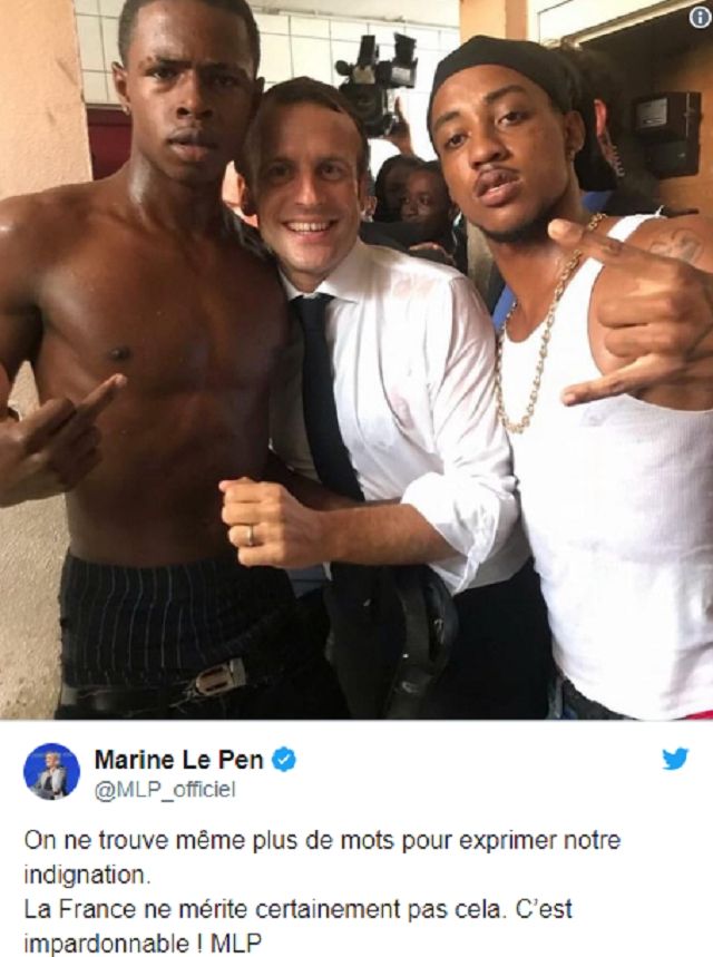 Макрона розкритикували за фото з нецензурним жестом - фото 1