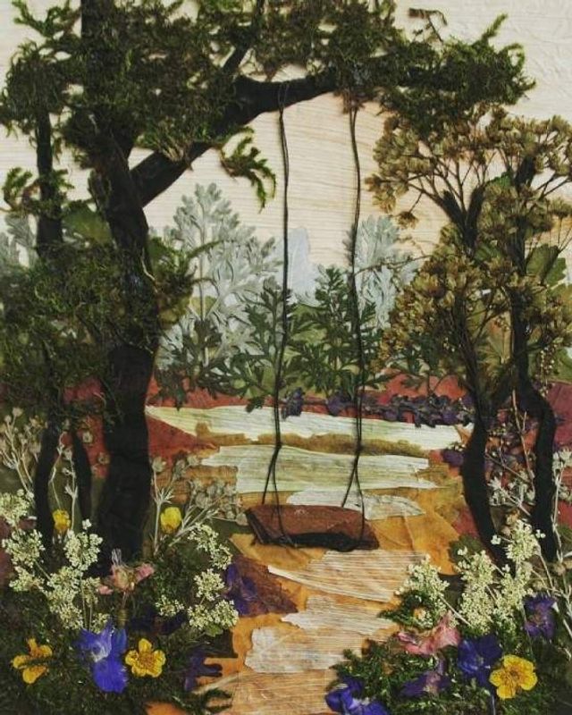 Художники створюють незвичайні картини із засушеного листя- фото 279725