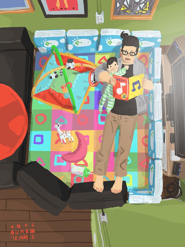 Самотній тато показує, як виховувати дитину: душевні ілюстрації - фото 290963