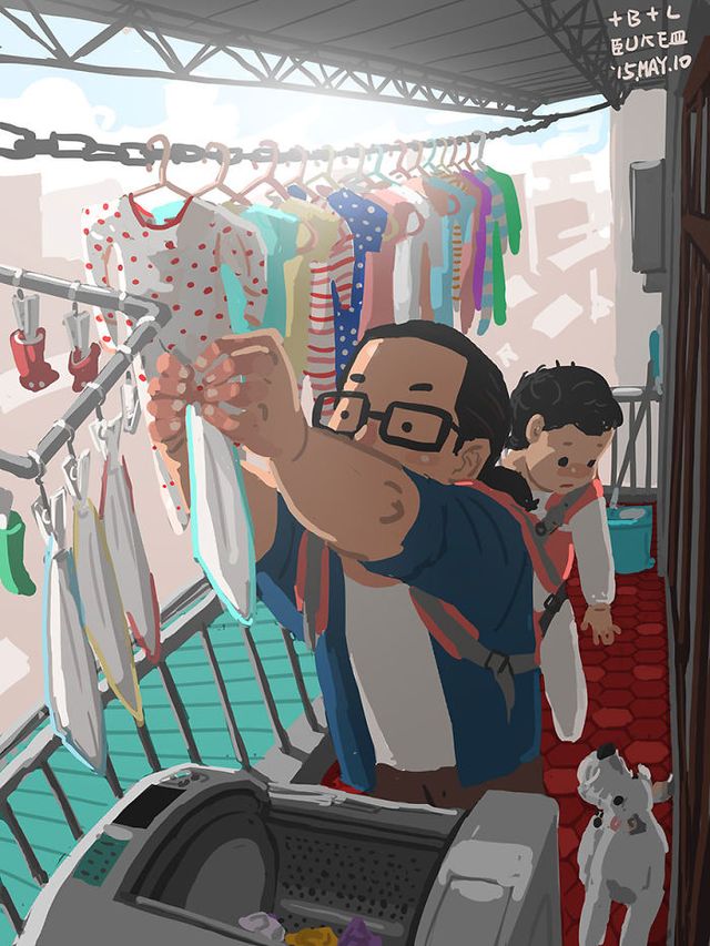 Самотній тато показує, як виховувати дитину: душевні ілюстрації - фото 290967